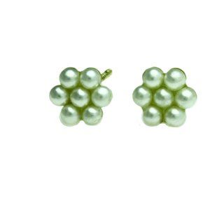 New Real 14K Gold  Small Pearls Stud Earrings